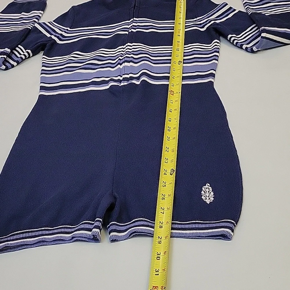 NWOT Free People Movement Blue It's Cold Outside Playsuit Navy Striped Sz XS - Picture 12 of 17